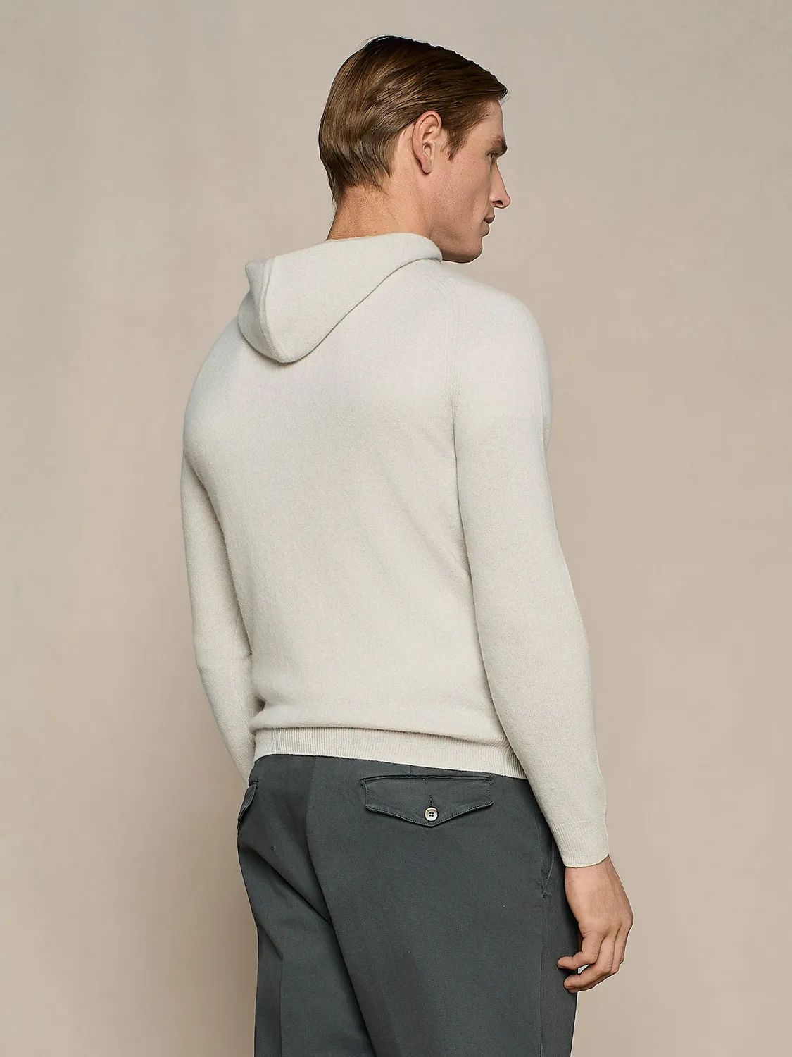 Paul Taylor Felpa Cappuccio Misto Cashmere Burro