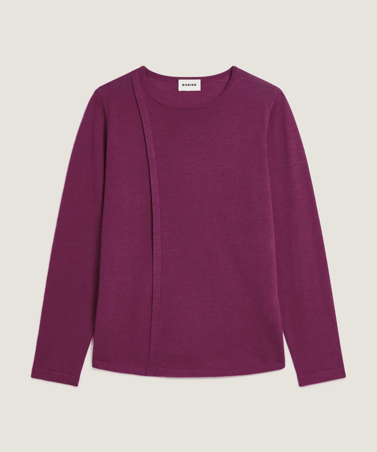 Rodier Maglia girocollo in lana cassis