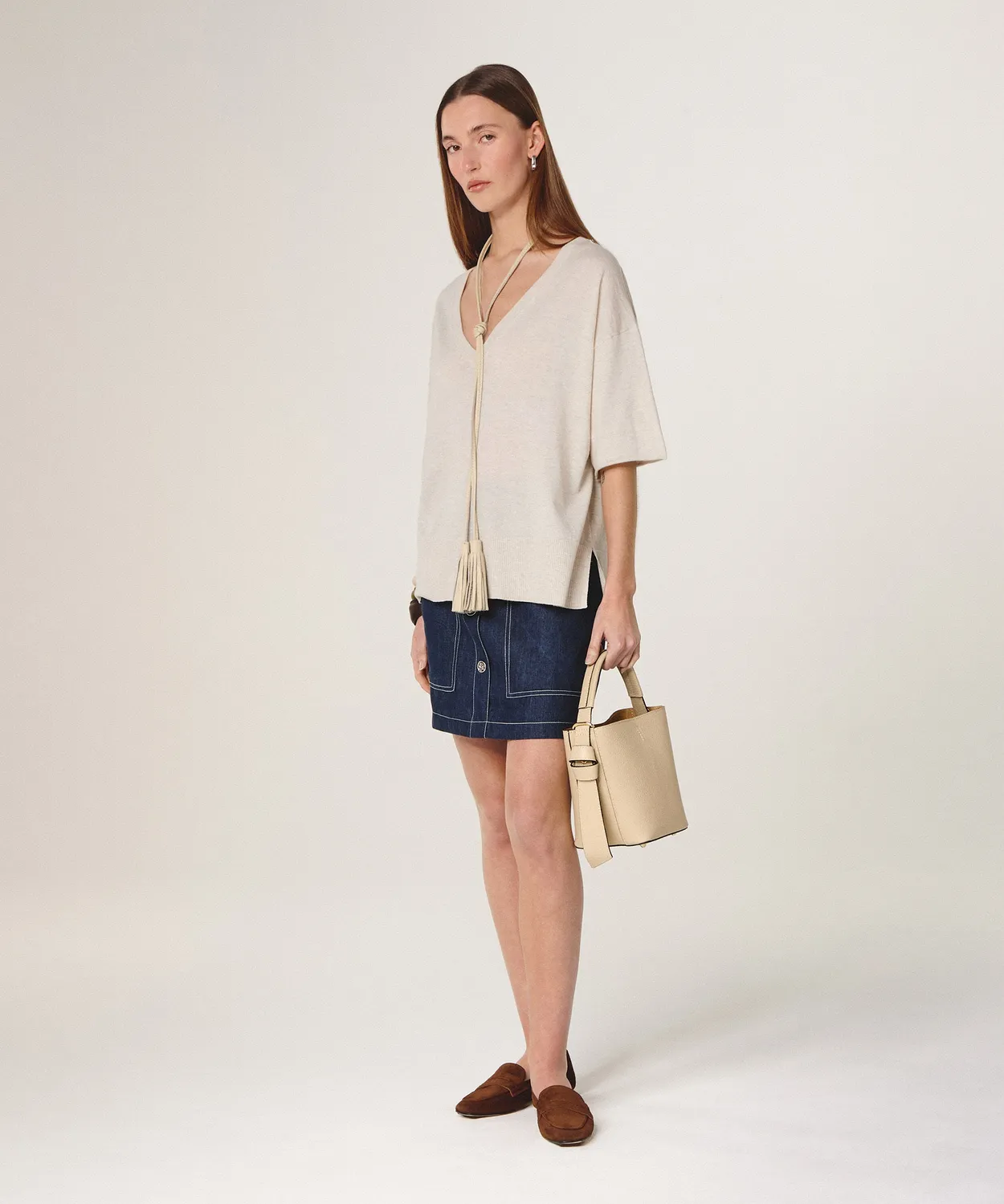 Rodier Valentine borsa secchiello beige piccola
