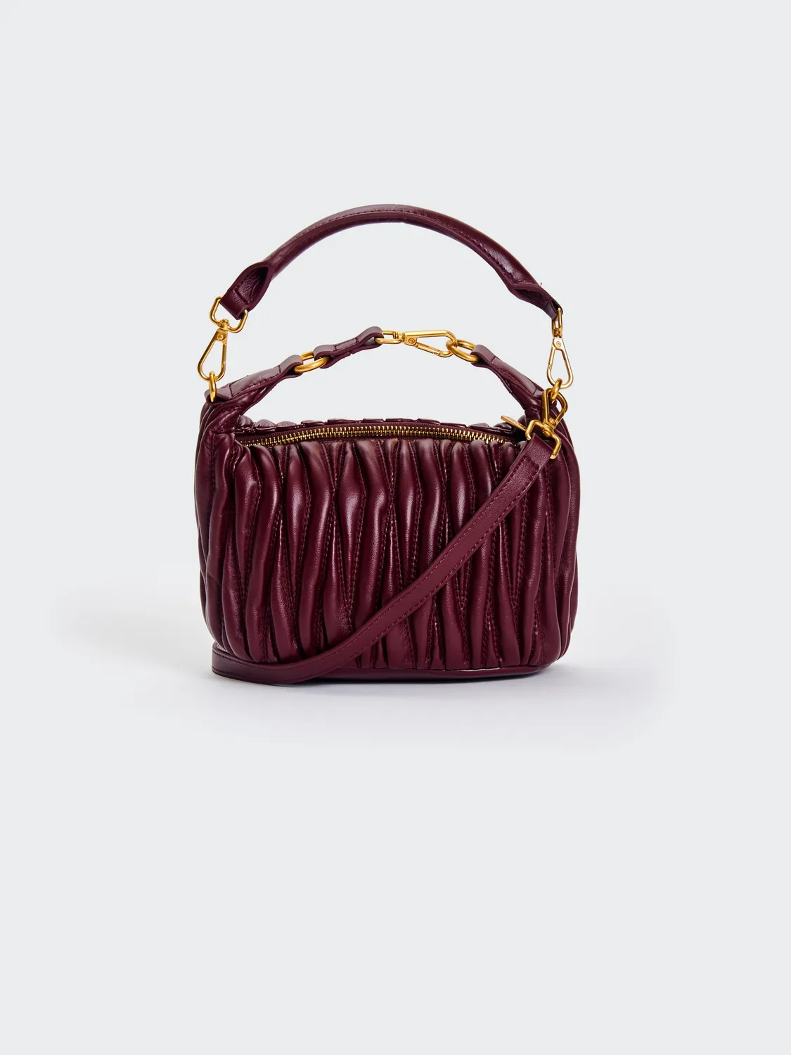 Vicolo Hook Puffy borsa a mano melanzana trapuntata
