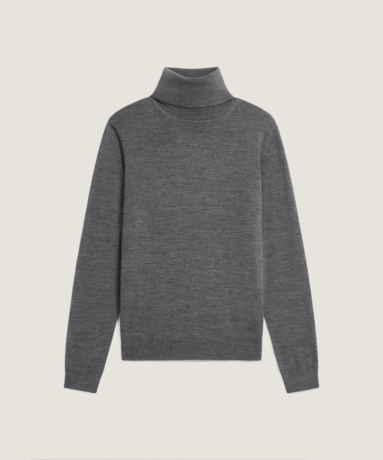 Rodier Maglione Dolcevita Lana Merino Grigio Scuro