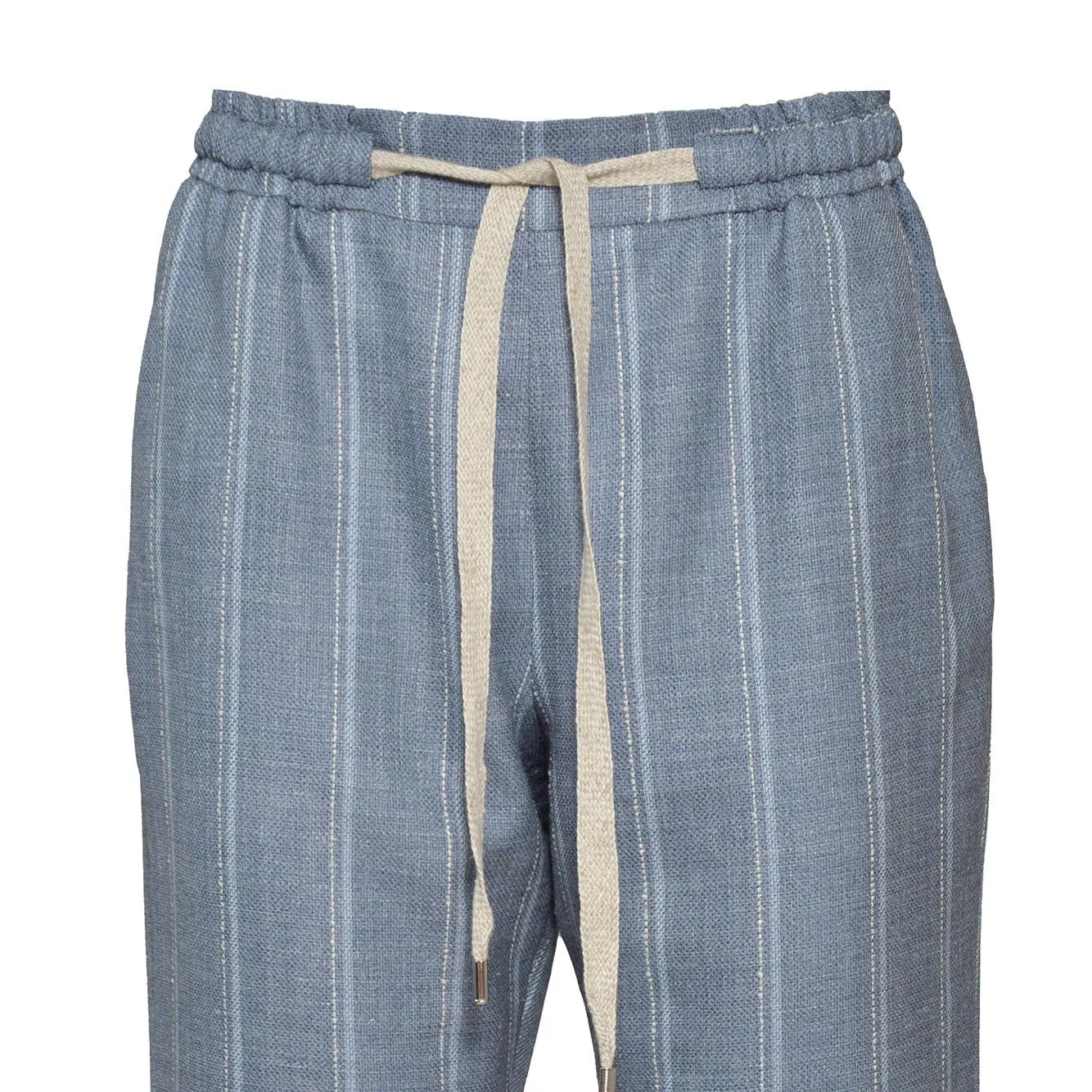 Barba Joke 81250004842101U pantalone azzurro lino lana