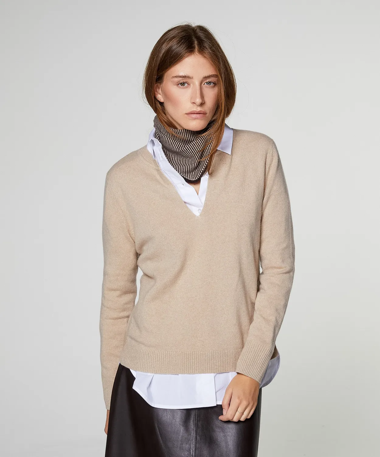 Rodier Sciarpa Triangolare Beige Cashmere Taglia Unica