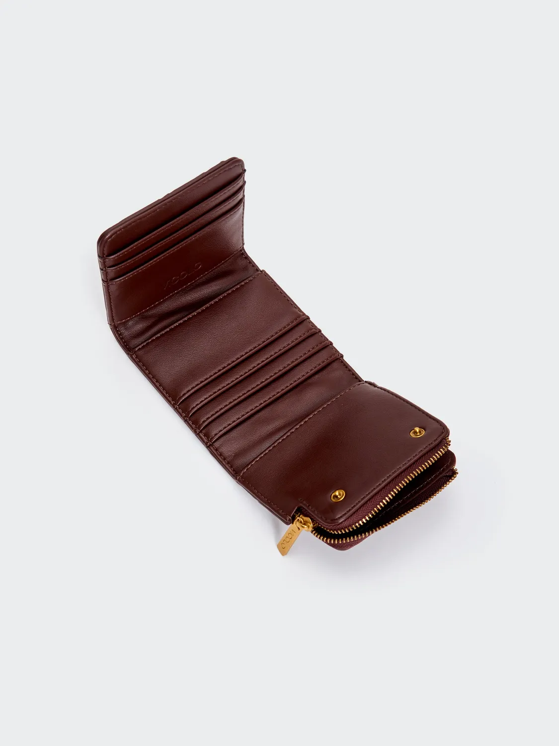 VICOLO Portafoglio Ecopelle Intrecciata portafoglio moka 10 cm