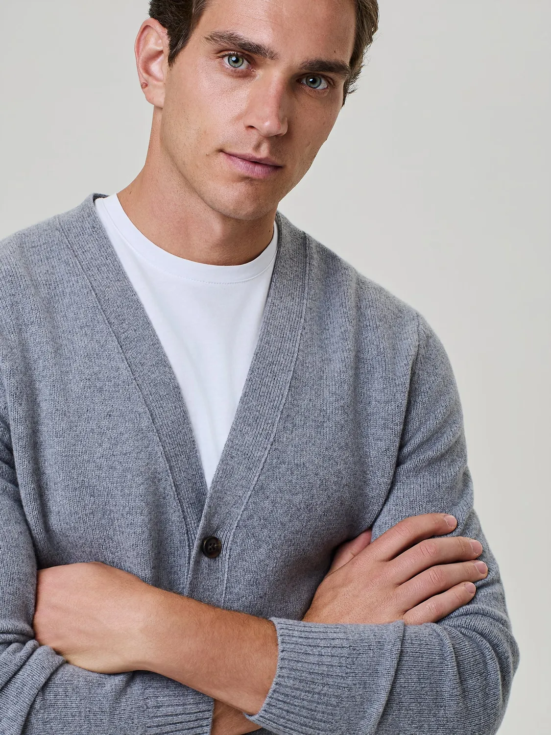 Paul Taylor cardigan lana scollo V grigio