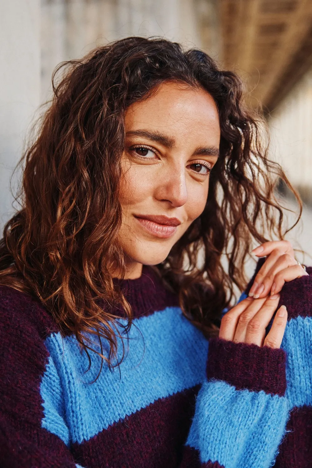 Jyoti Lupuna maglione baby alpaca righe oversize