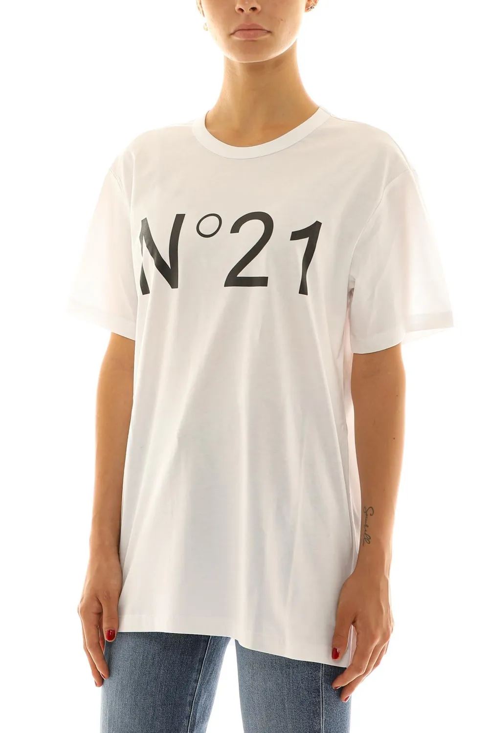 N°21 F0516314 t-shirt bianca cotone logo 44