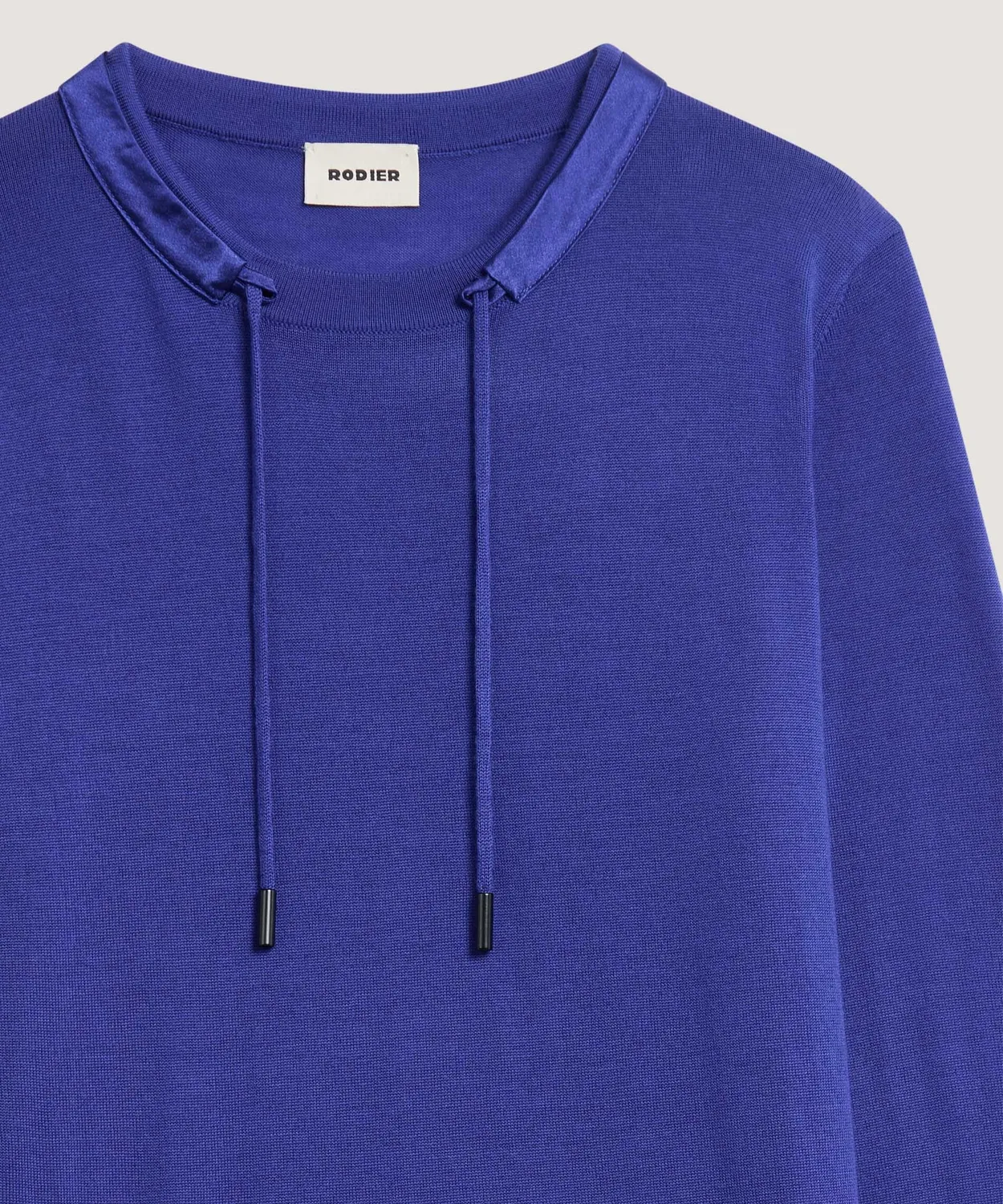 Rodier maglione merino girocollo blu oltremare