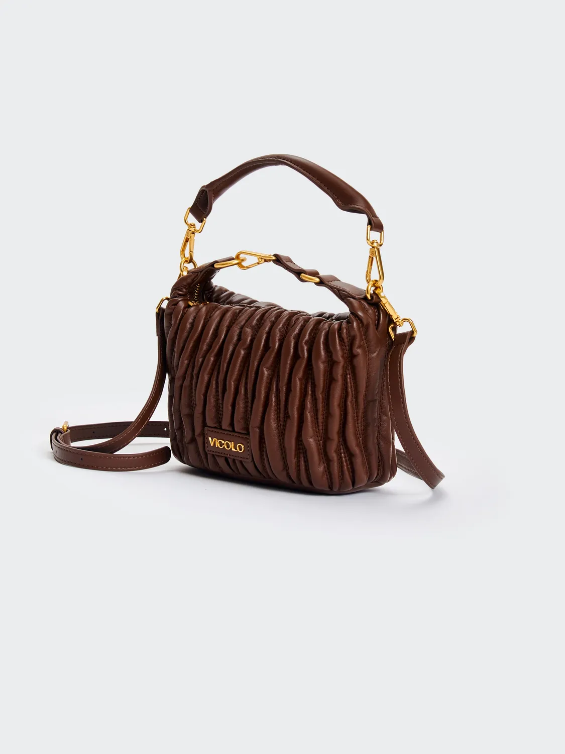 Vicolo Hook borsa trapuntata puffy moka