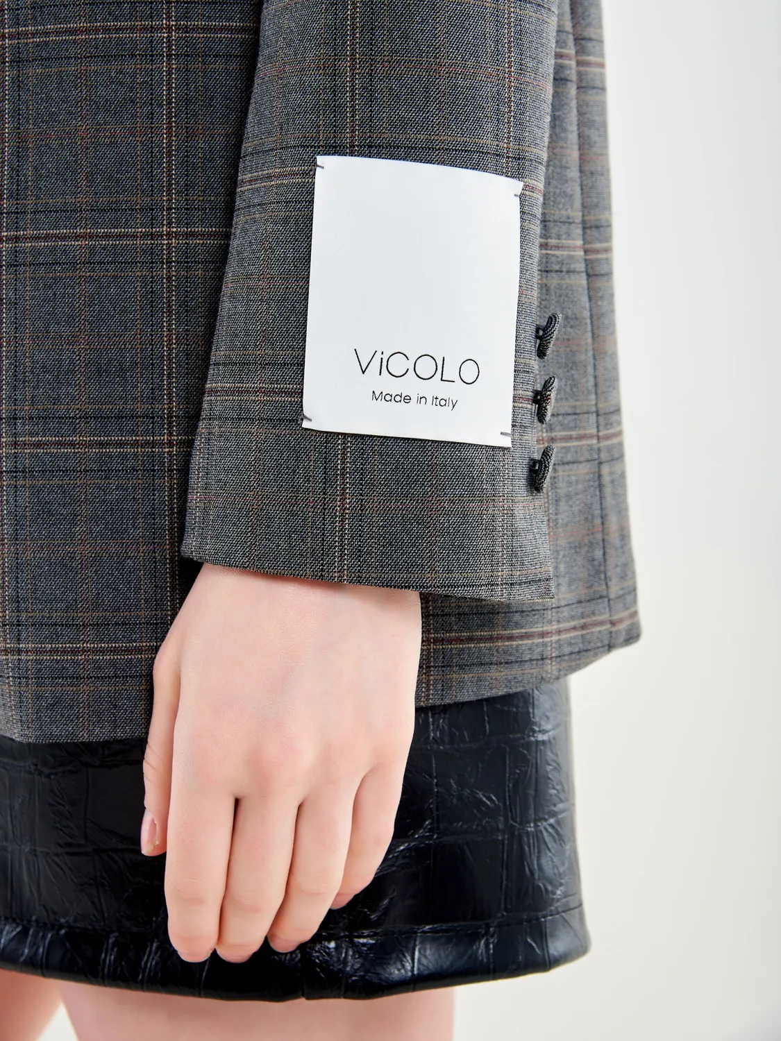 Vicolo Fantasia Quadri blazer doppiopetto grigio