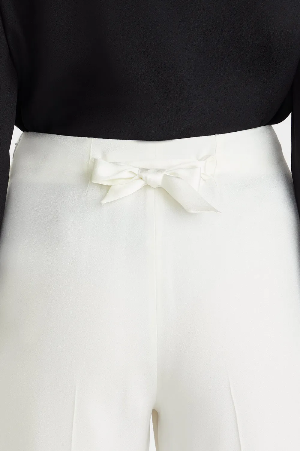 PORTS Pantaloni dritti vita alta bianchi viscosa