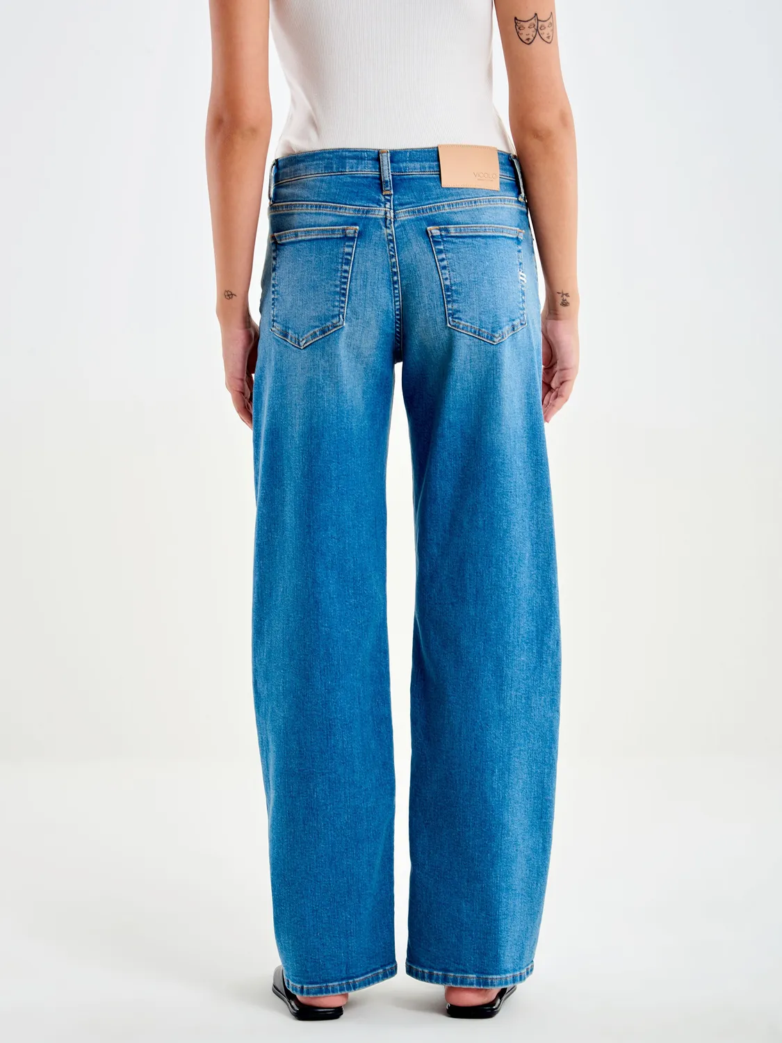 Vicolo Nina jeans straight blu vita media XS S M L denim