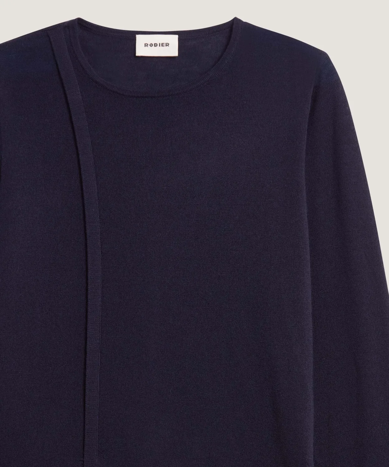 Rodier Maglione girocollo lana merino blu navy