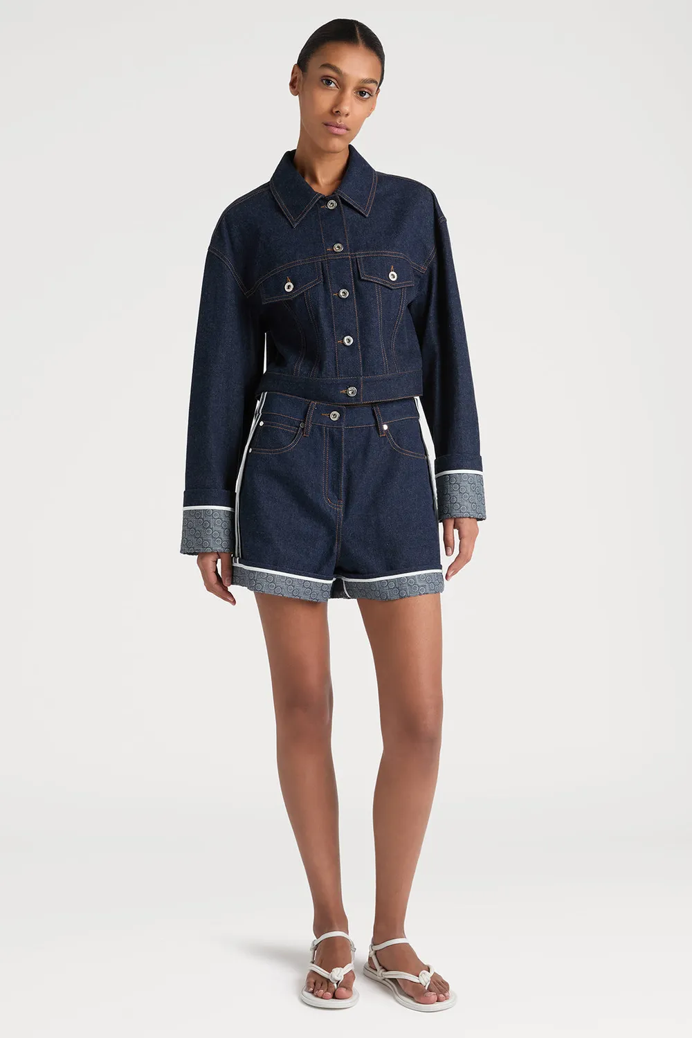 Ports 1961 P Logo shorts denim blu jeans