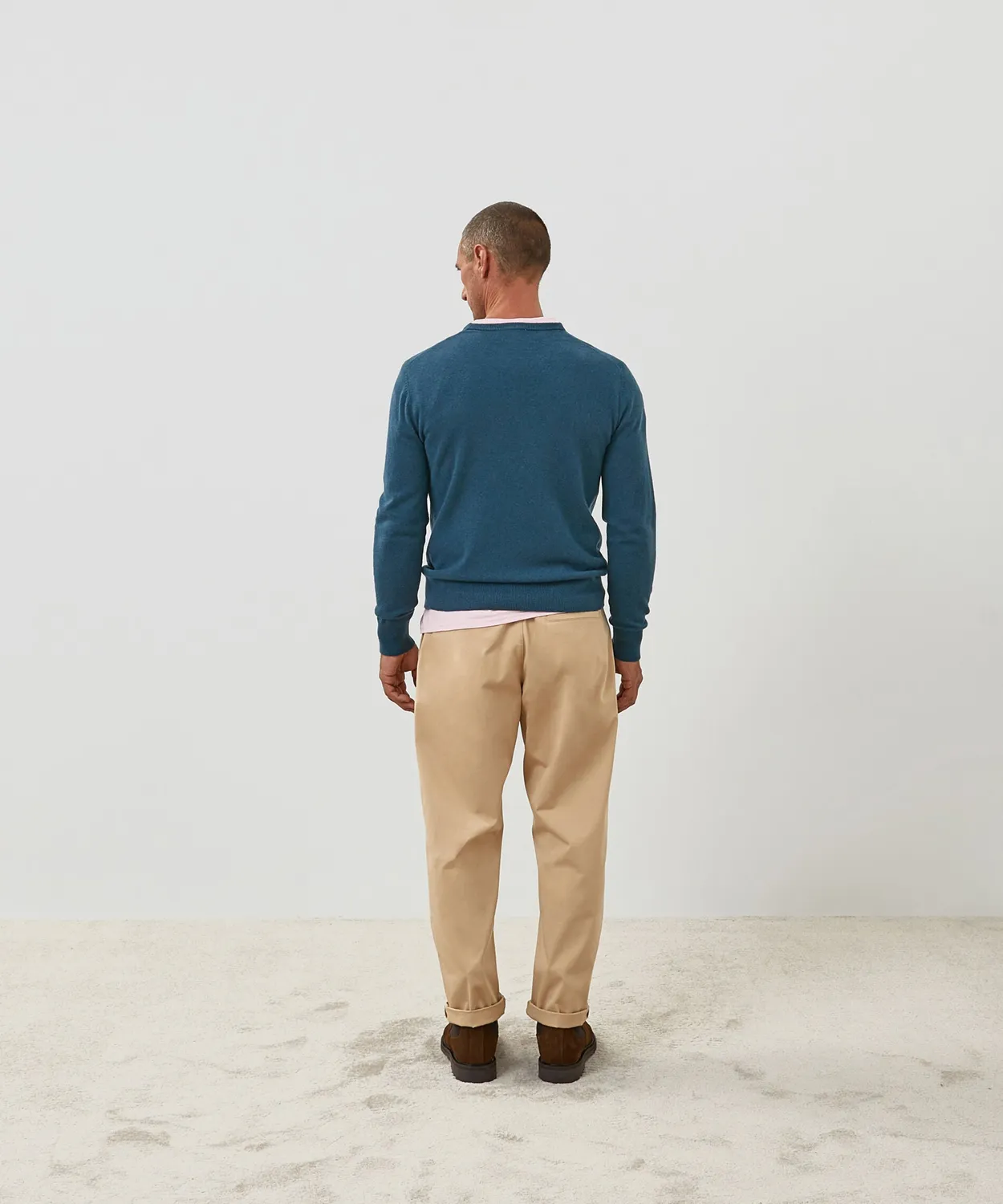Rodier maglione girocollo uomo cashmere azzurro