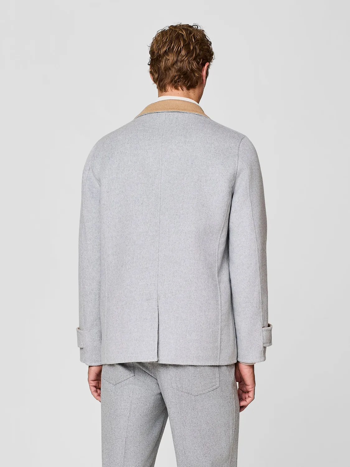Paul Taylor Overjacket Reversibile Velour Grigio Chiaro Double