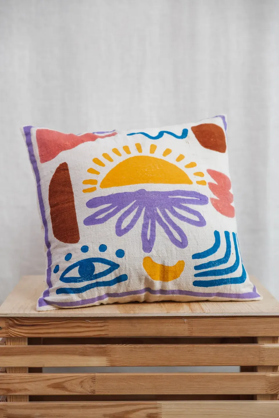 Jyoti Sooraj federa cotone multicolore blockprint