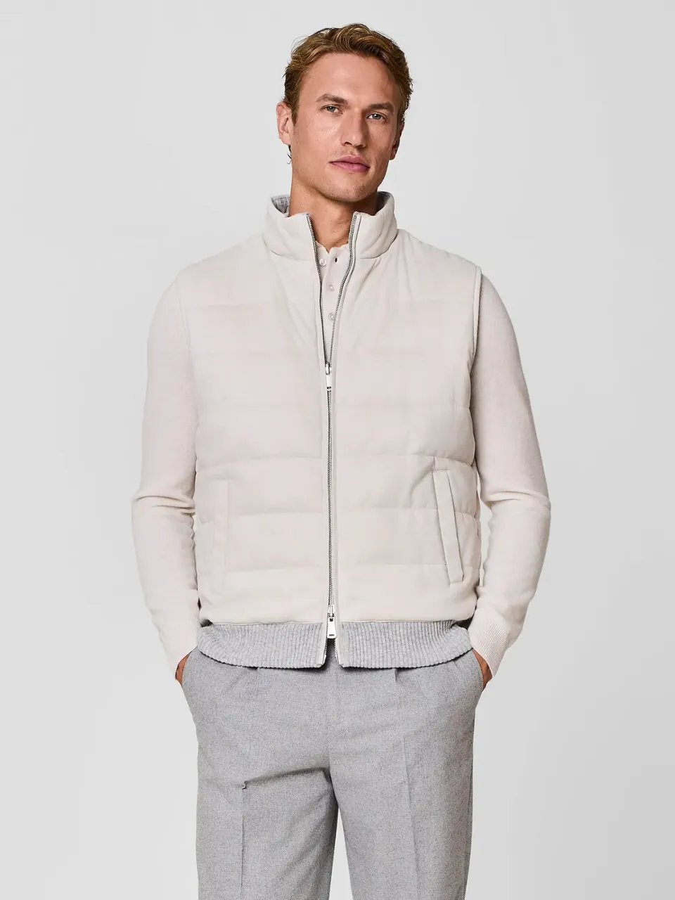 Paul Taylor Smanicato Gilet Imbottito Eco-Suede Burro