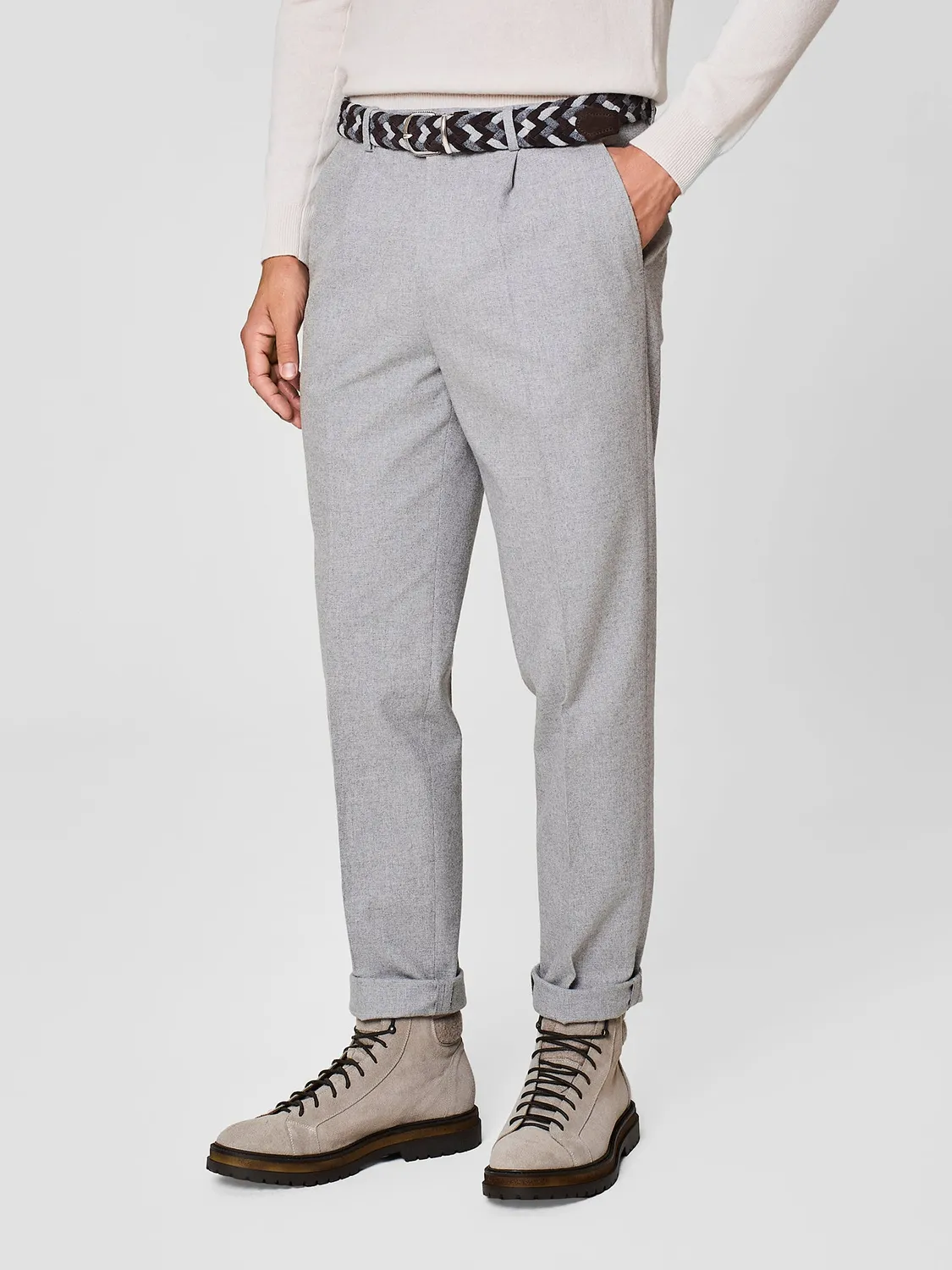 Paul Taylor pied de poule pantalone flanella grigio