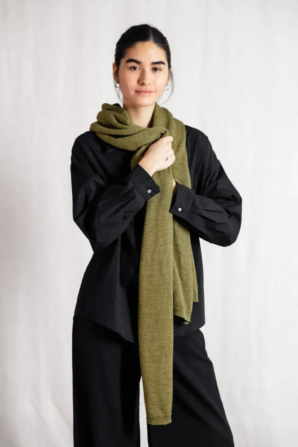 Jyoti Paracas Dijon sciarpa baby alpaca senape