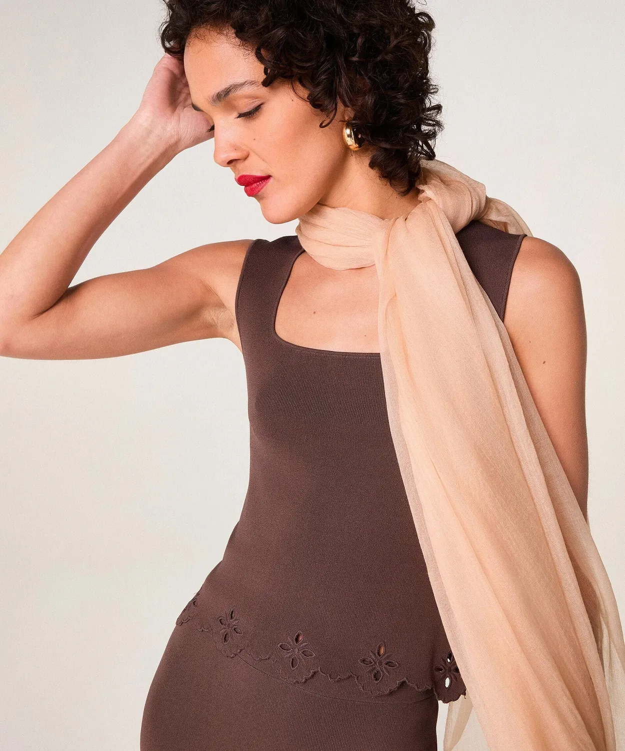 Rodier sciarpa cashmere pregiato beige