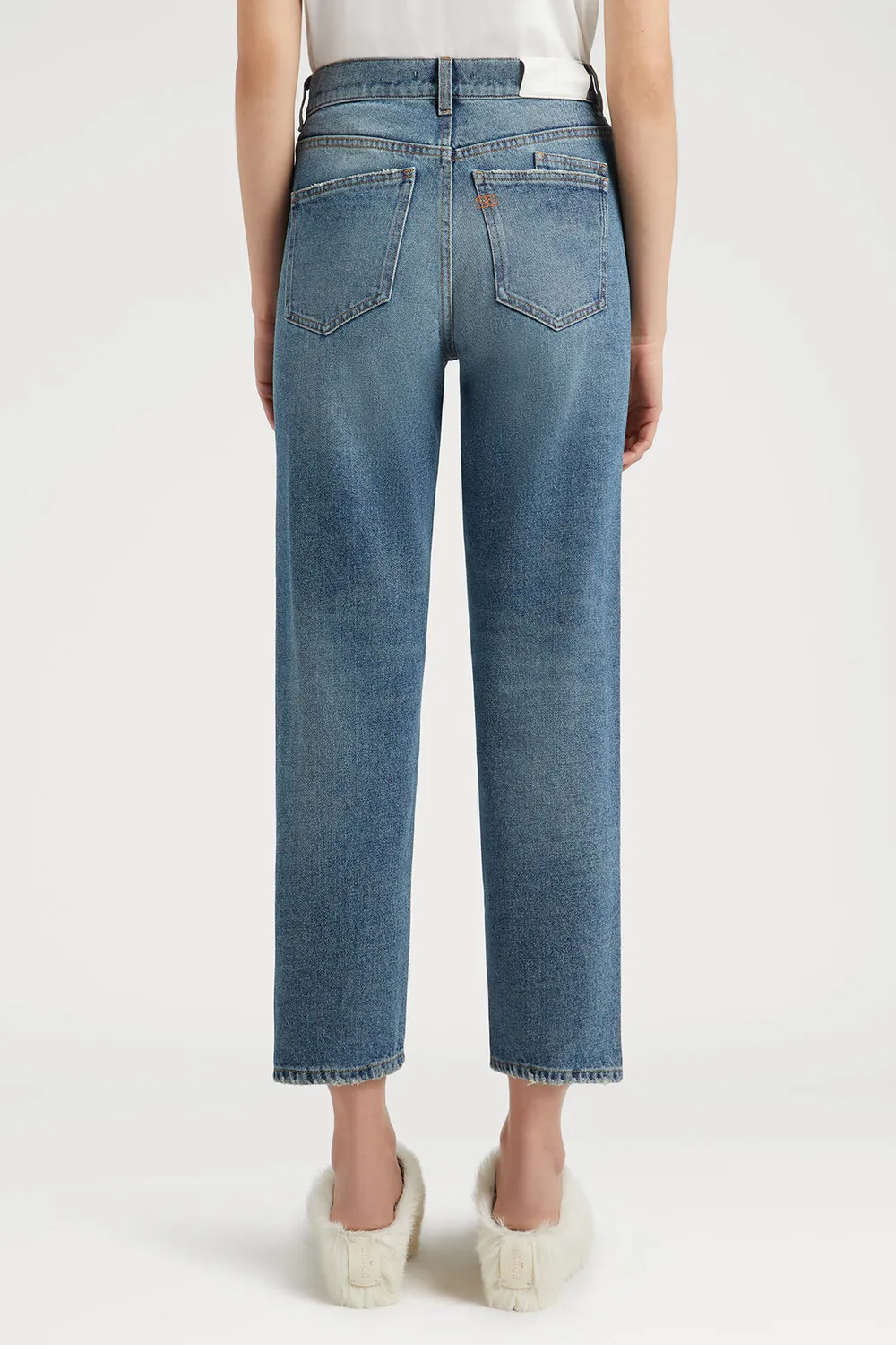Ports PW323TJD11 boyfriend jeans denim indaco fibbia logo