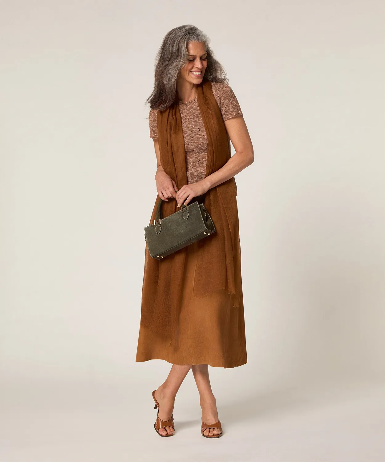 Rodier Sciarpa in Cashmere Pregiato cammello taglia unica