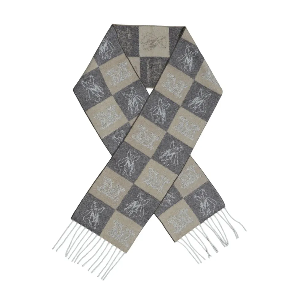 Max Mara Zigote sciarpa cashmere marrone grigio