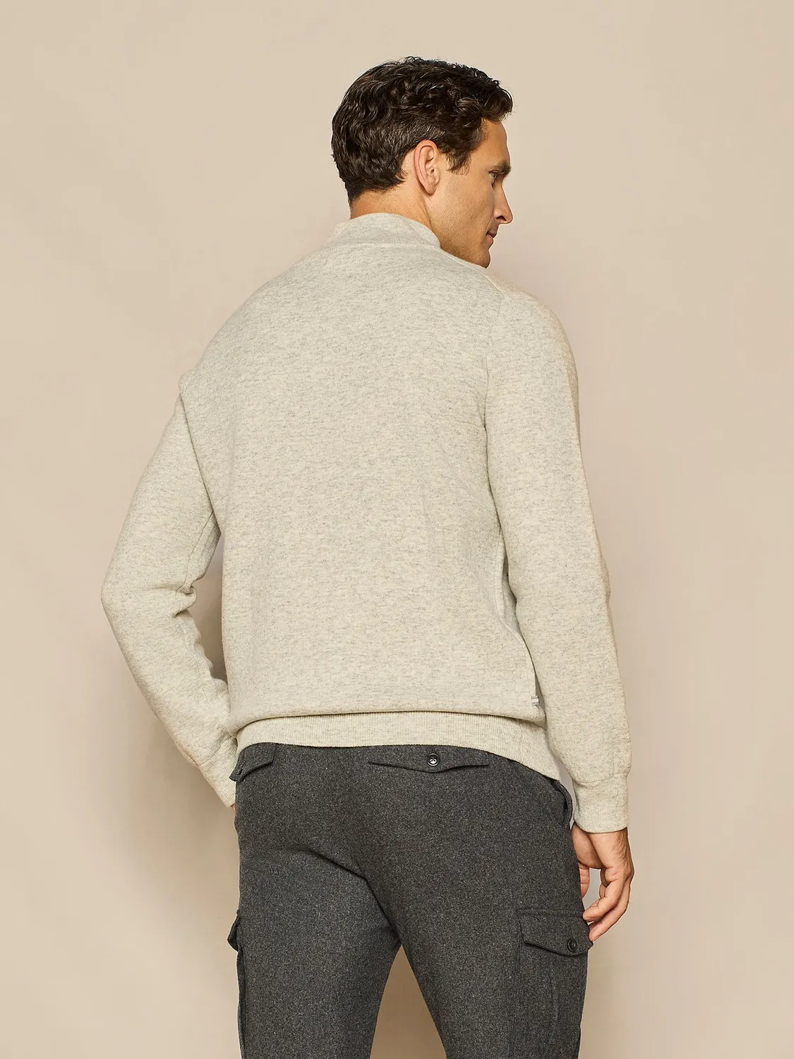 Paul Taylor Bomber Maglia Grigio Melange Finezza 7
