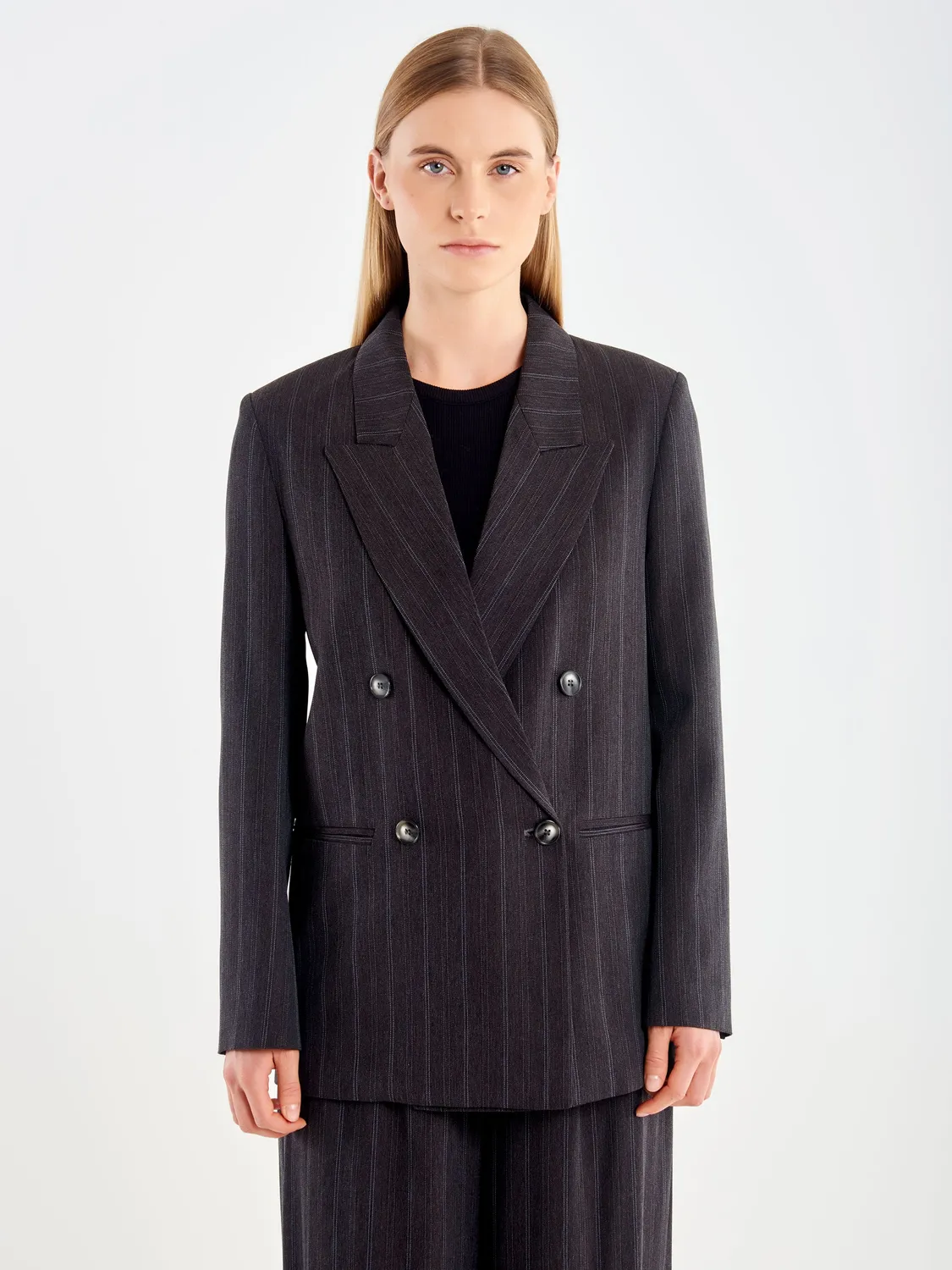 Vicolo Blazer Doppiopetto Gessato grigio antracite XS-L