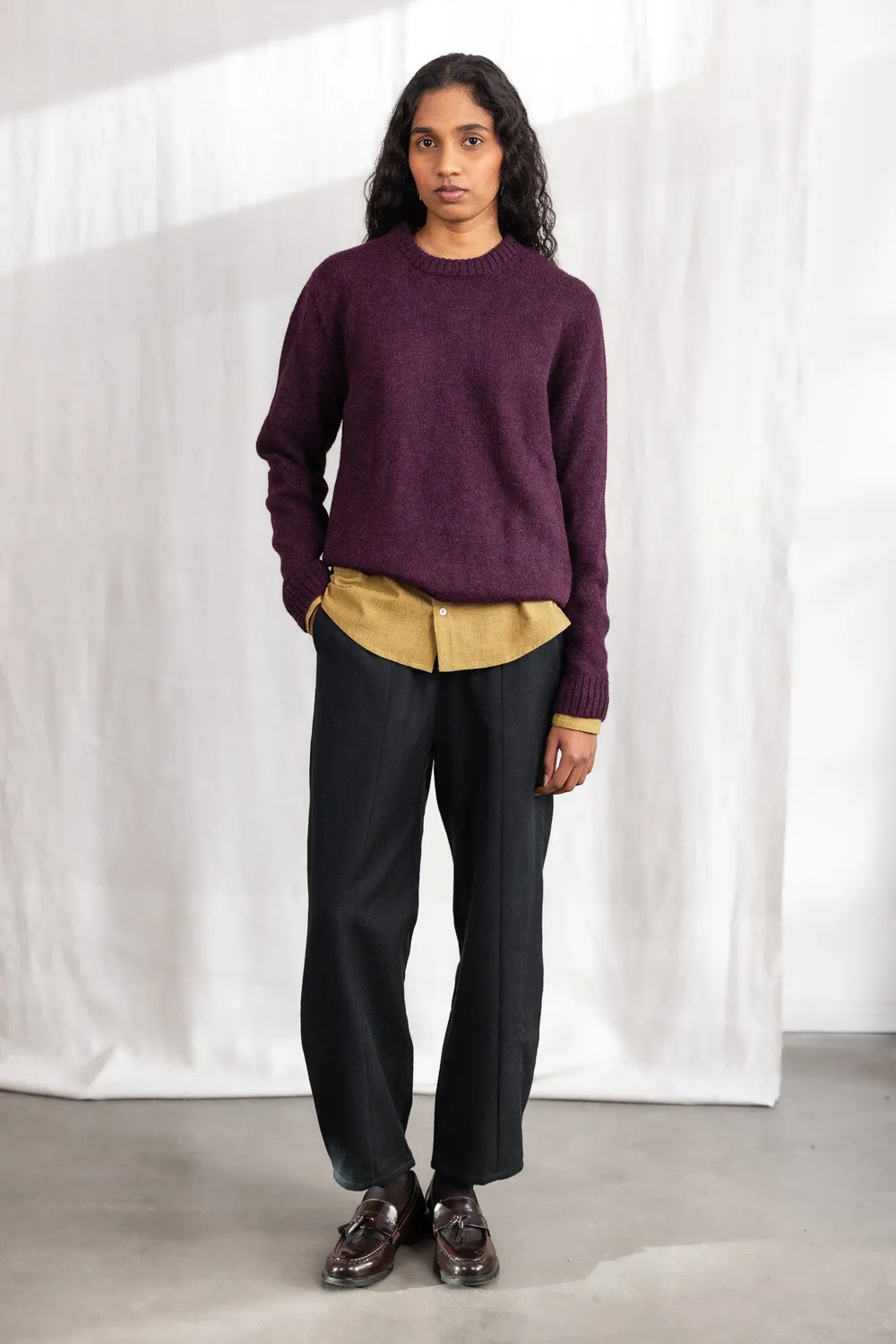 Jyoti Saposoa maglione alpaca donna blackberry