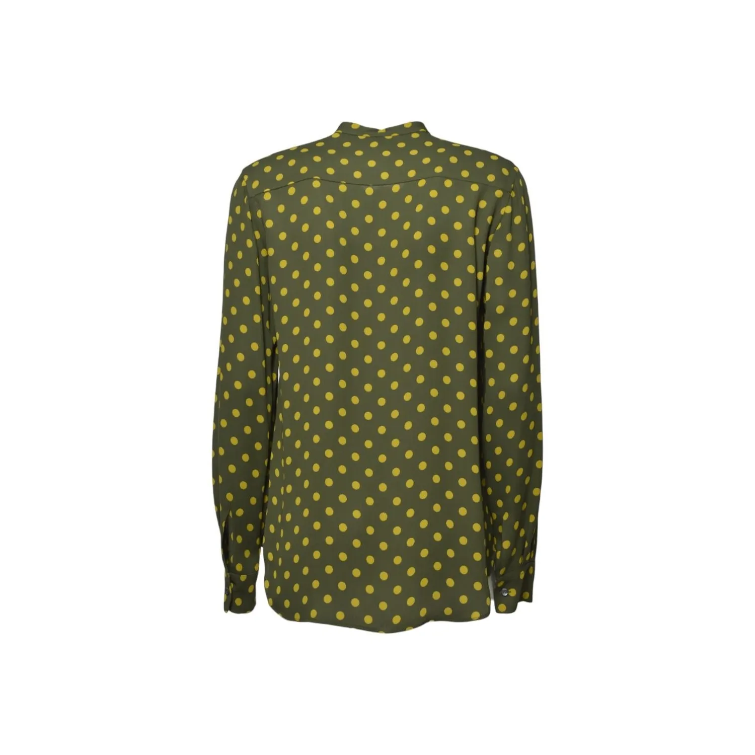 Aspesi 5492P587 blusa crepe verde stampa pois