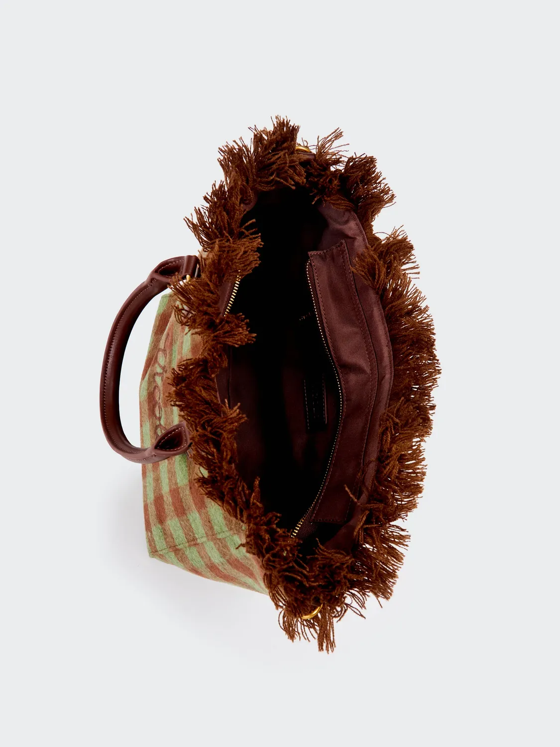 Vicolo Borsa Bristol marrone menta quadri