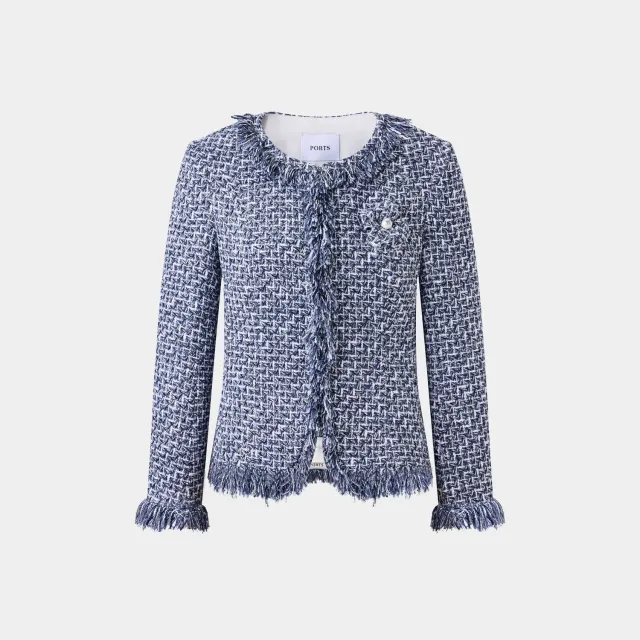 Ports giacca tweed viola femme mix elegante