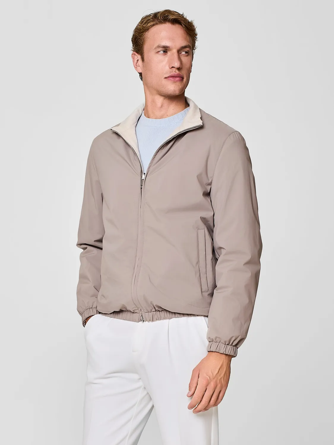 Paul Taylor giubbino reversibile nylon taupe leggero
