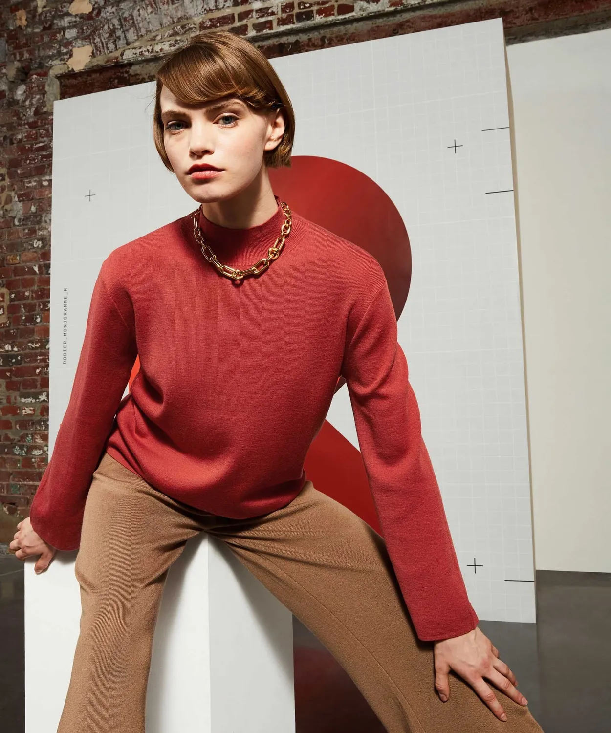 Rodier Maglione Collo Rialzato arancione ruggine S-XL