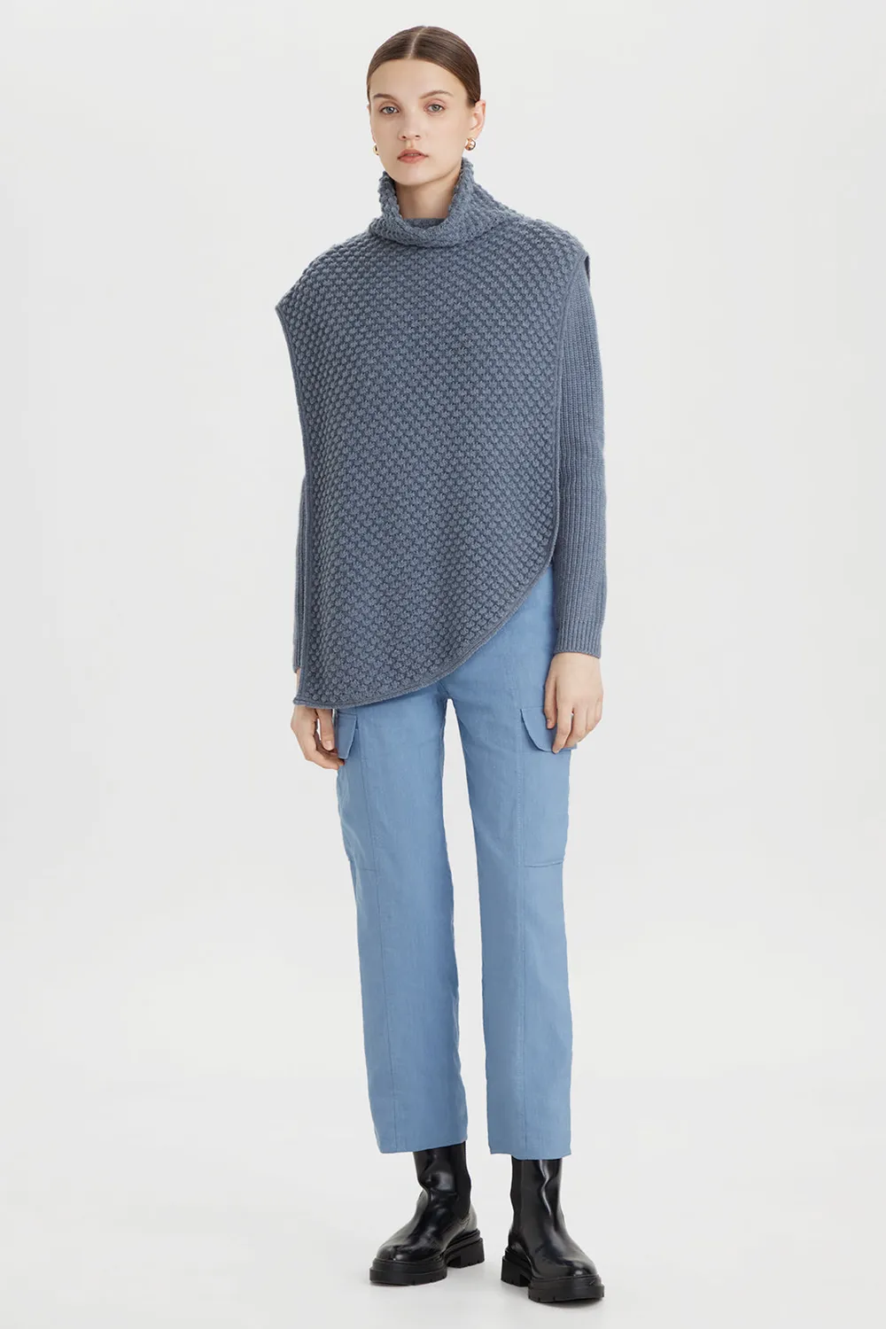 PORTS 1961 PW326KFA01 top lana polo azzurro nido ape