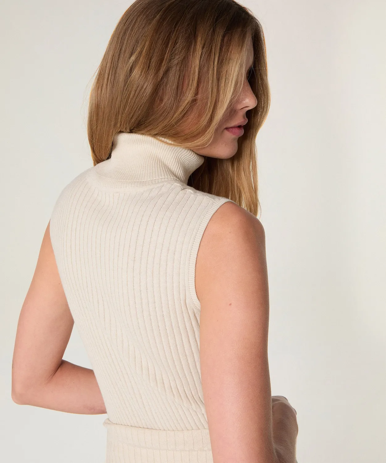 Rodier twin-set dolcevita seta e cotone avorio