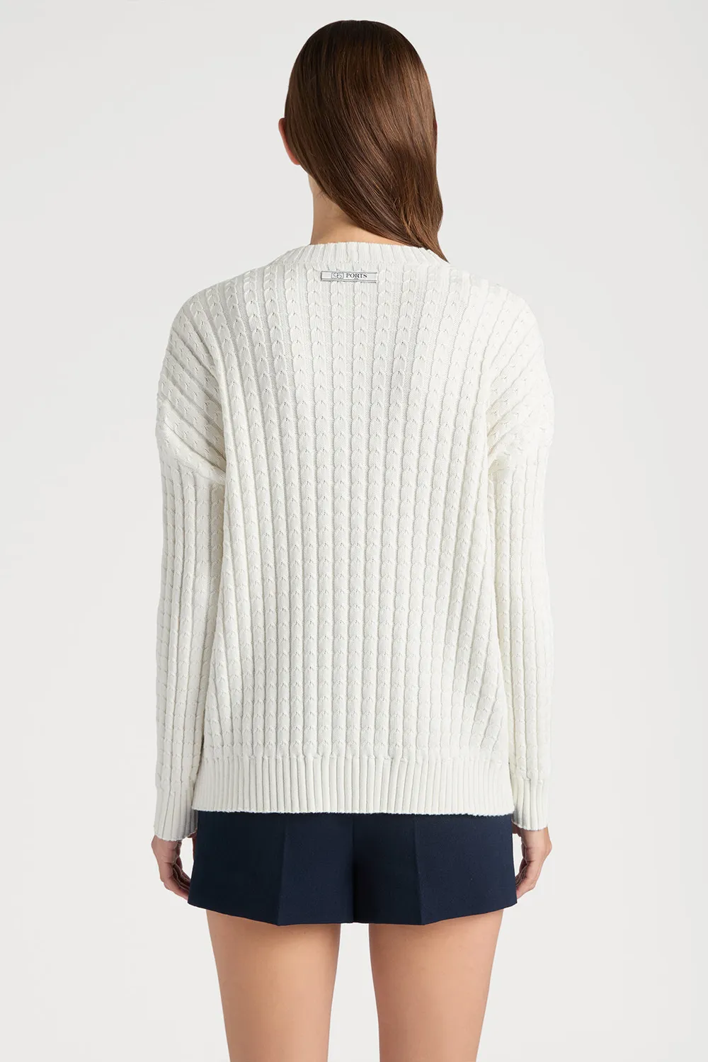 Ports 1961 PW125KFN08 cardigan floreale avorio cotone