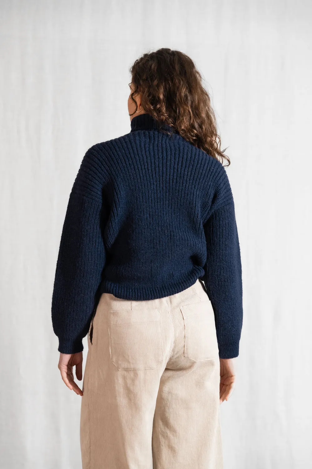 Jyoti Sabeti Maglione Baby Alpaca Blu Dolcevita