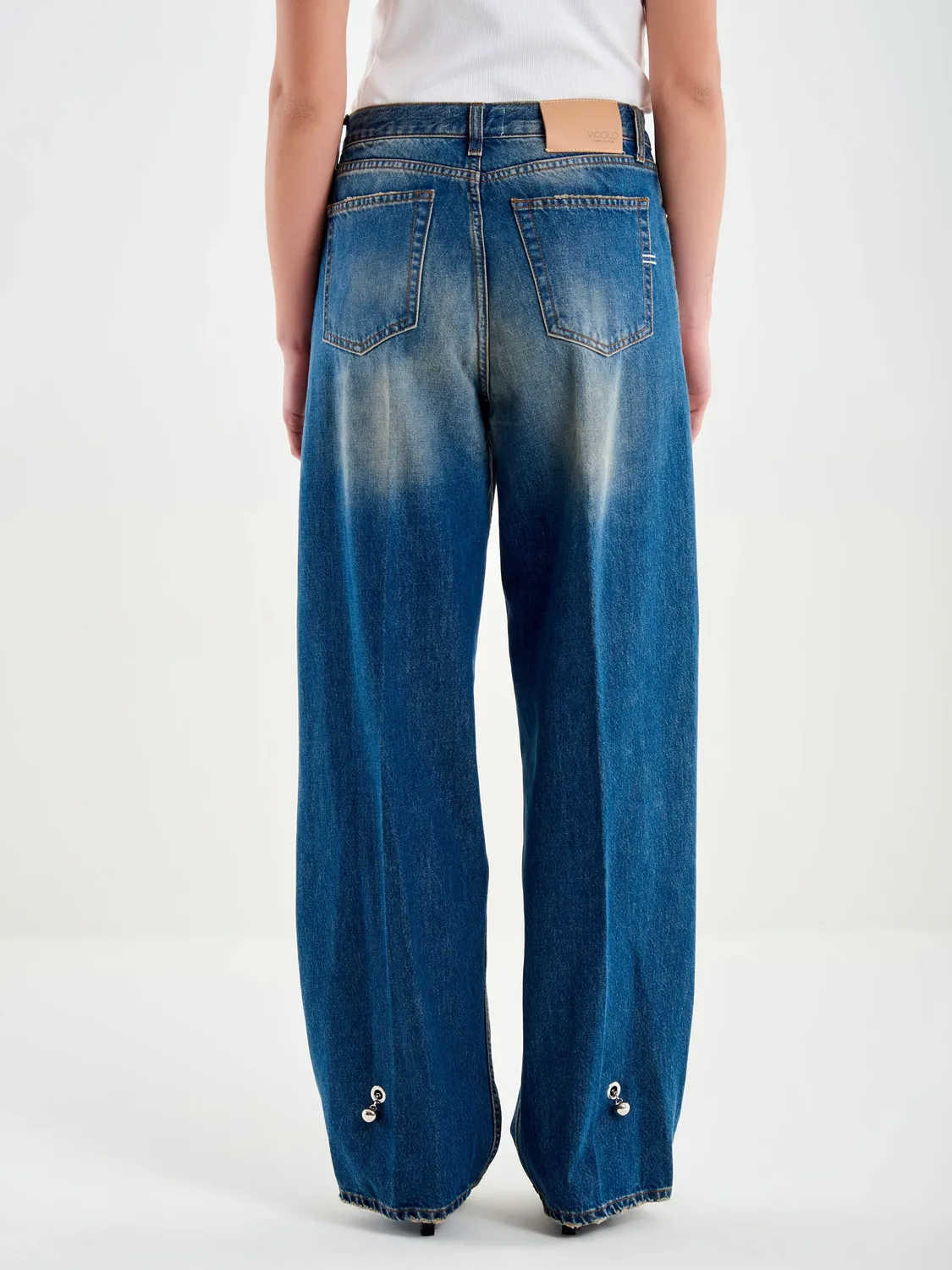 Vicolo Xenobia jeans loose wide leg blu taglia L