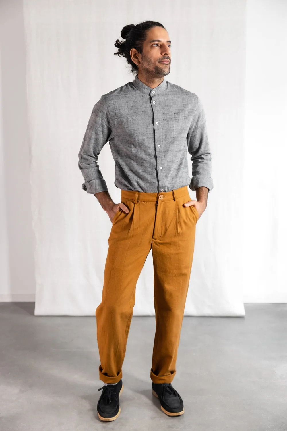 Jyoti Fair Works Sameer pantaloni cotone curry