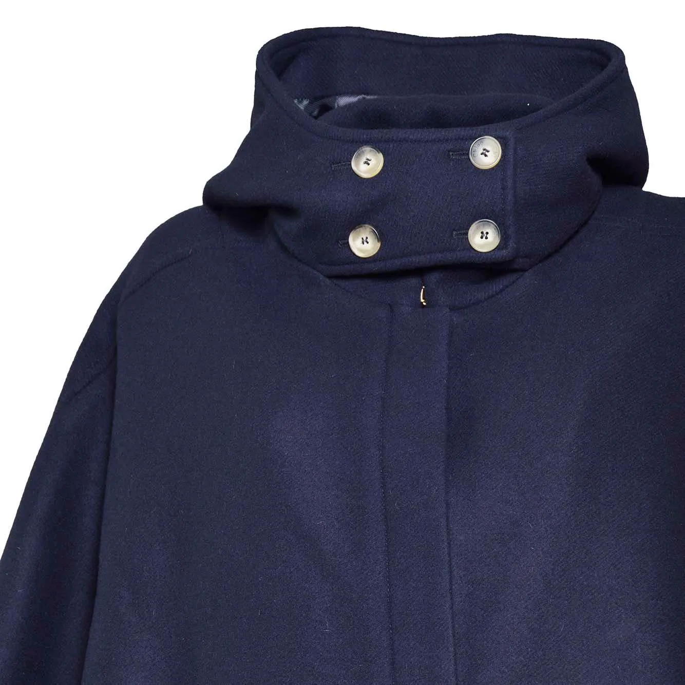 Chloé Junior cappotto lana blu con cappuccio 14A