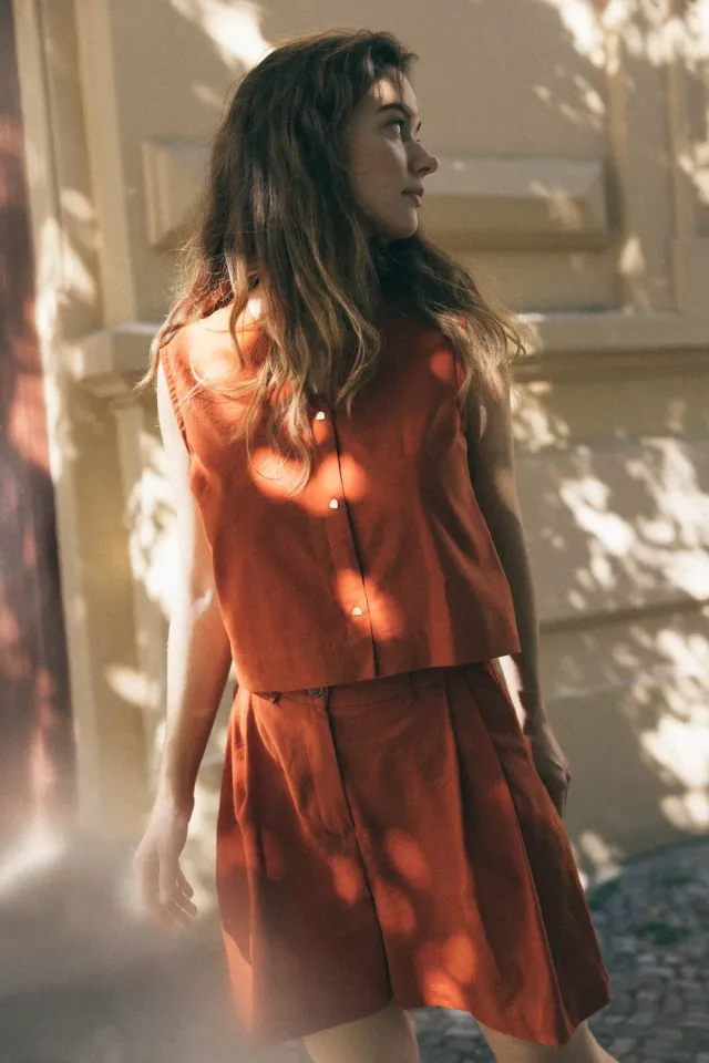 Jyoti Chatania top cotone terracotta bio