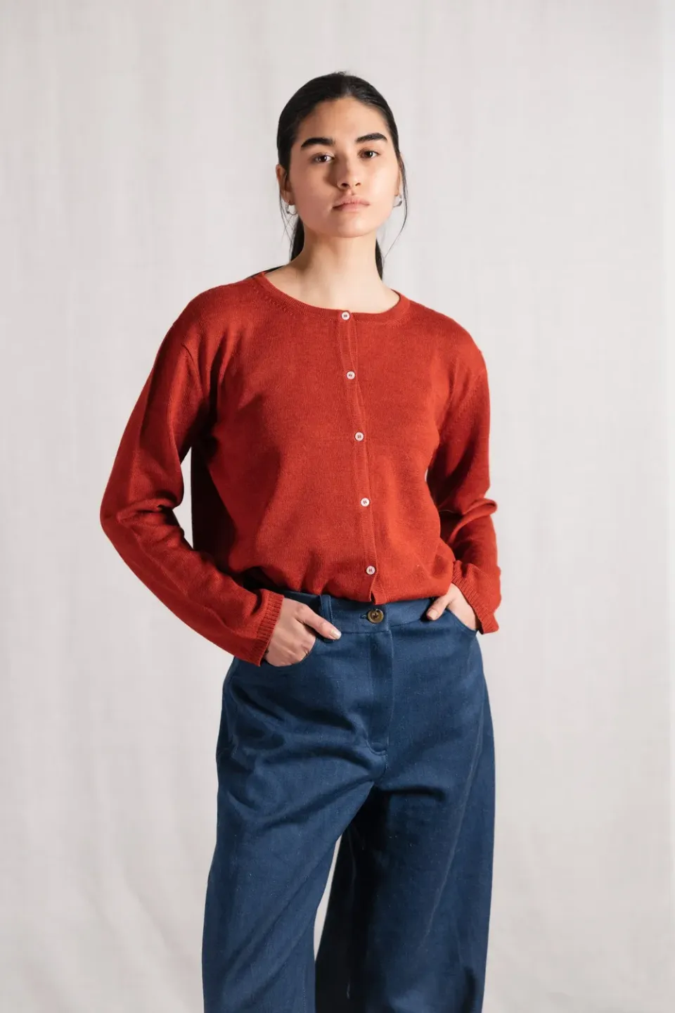 Jyoti Navan cardigan baby alpaca rosso
