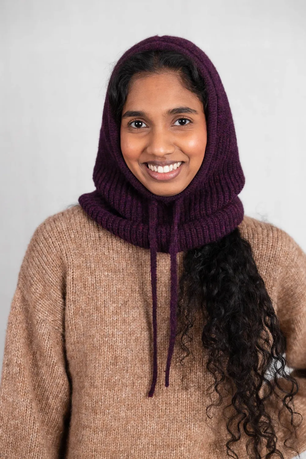 Jyoti Puica balaclava lana alpaca mora