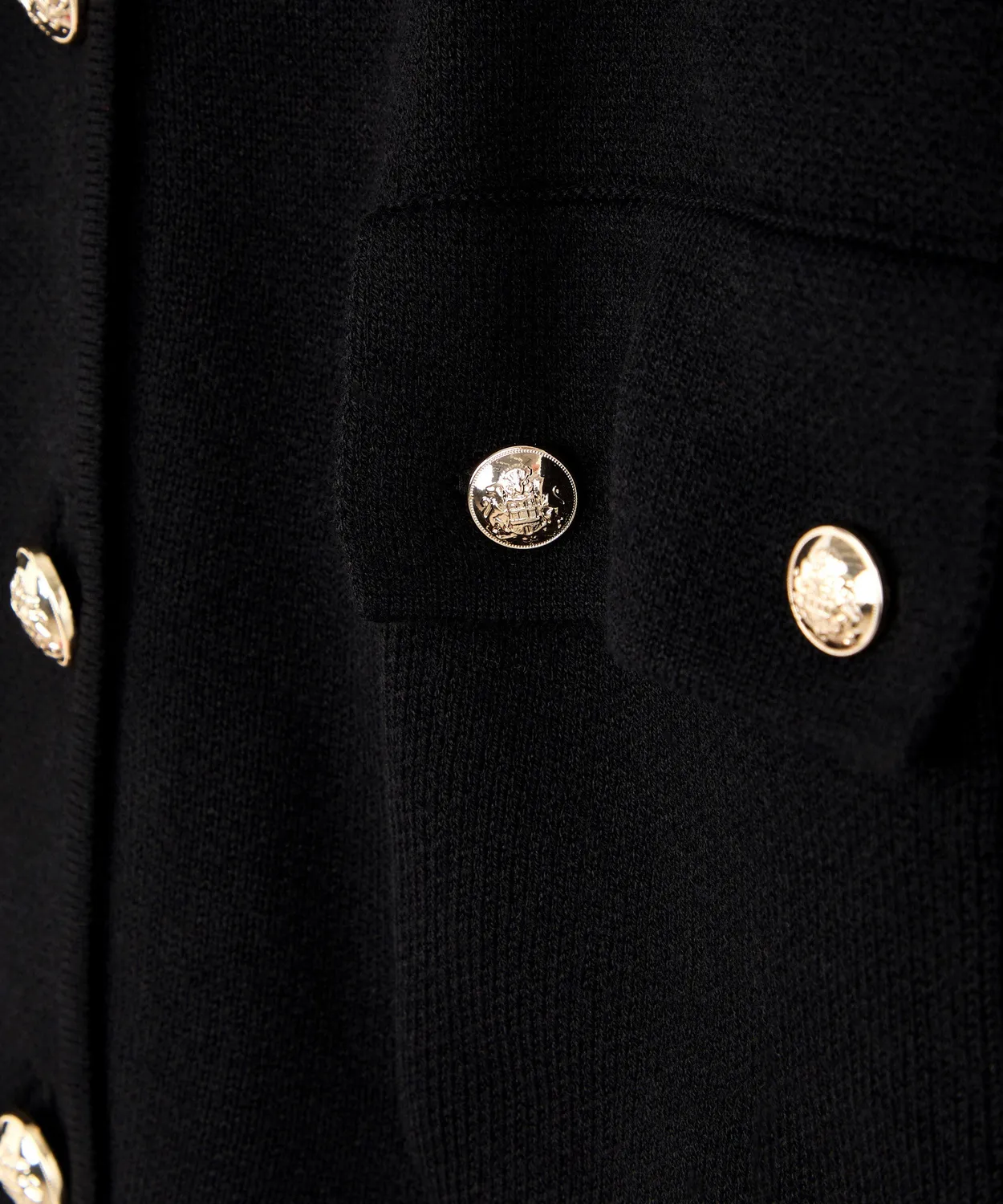 Rodier Giacca corta maglia double nero bottoni oro