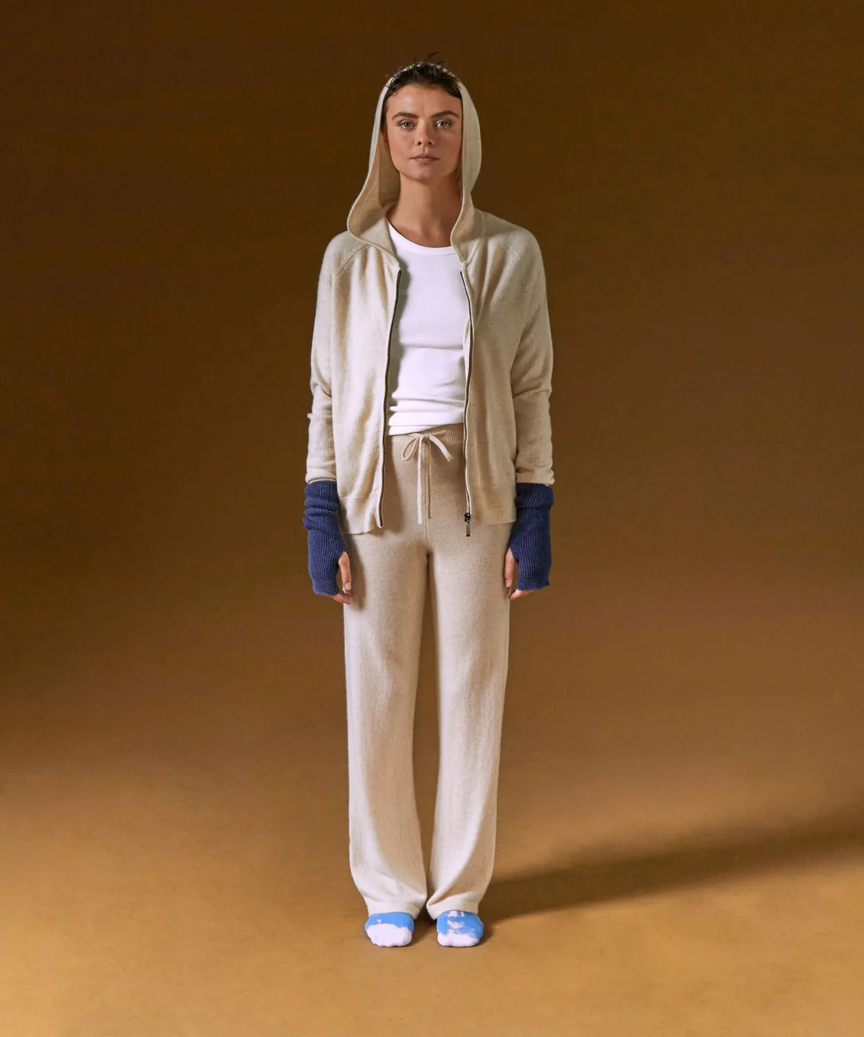 Rodier giacca cappuccio cashmere donna bianco crema