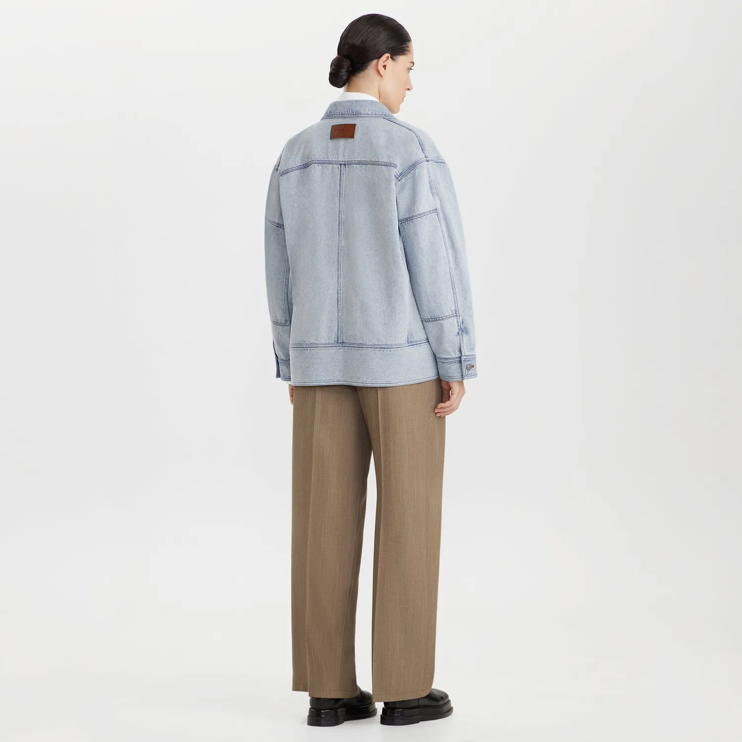 Ports giacca denim lavaggio chiaro oversize