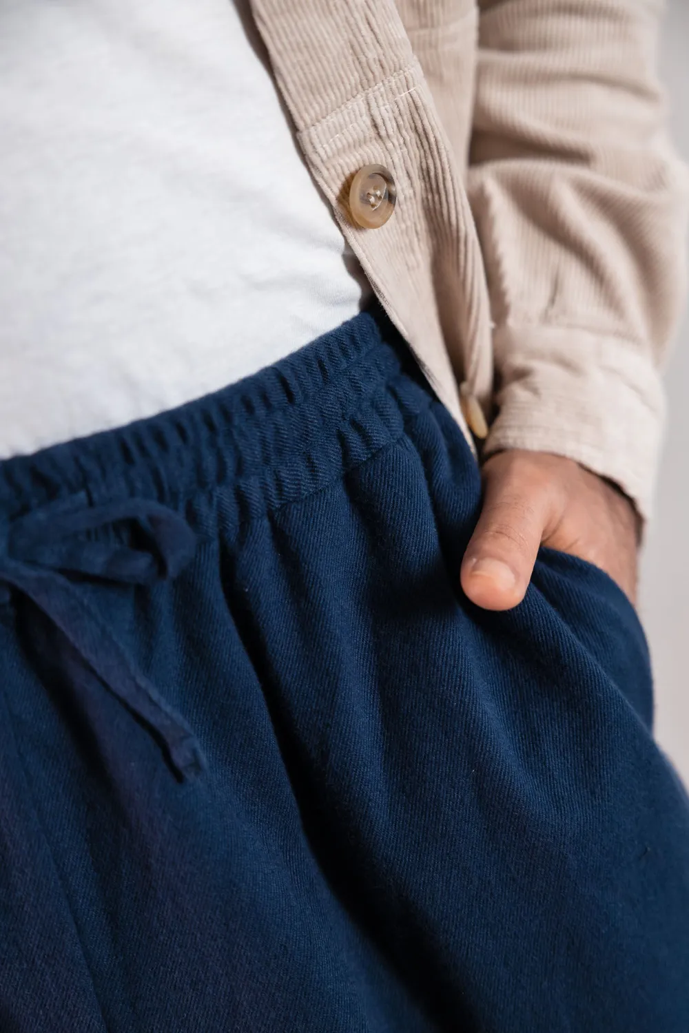 Jyoti Fair Works Jhan pantaloni blu-grigio flanella